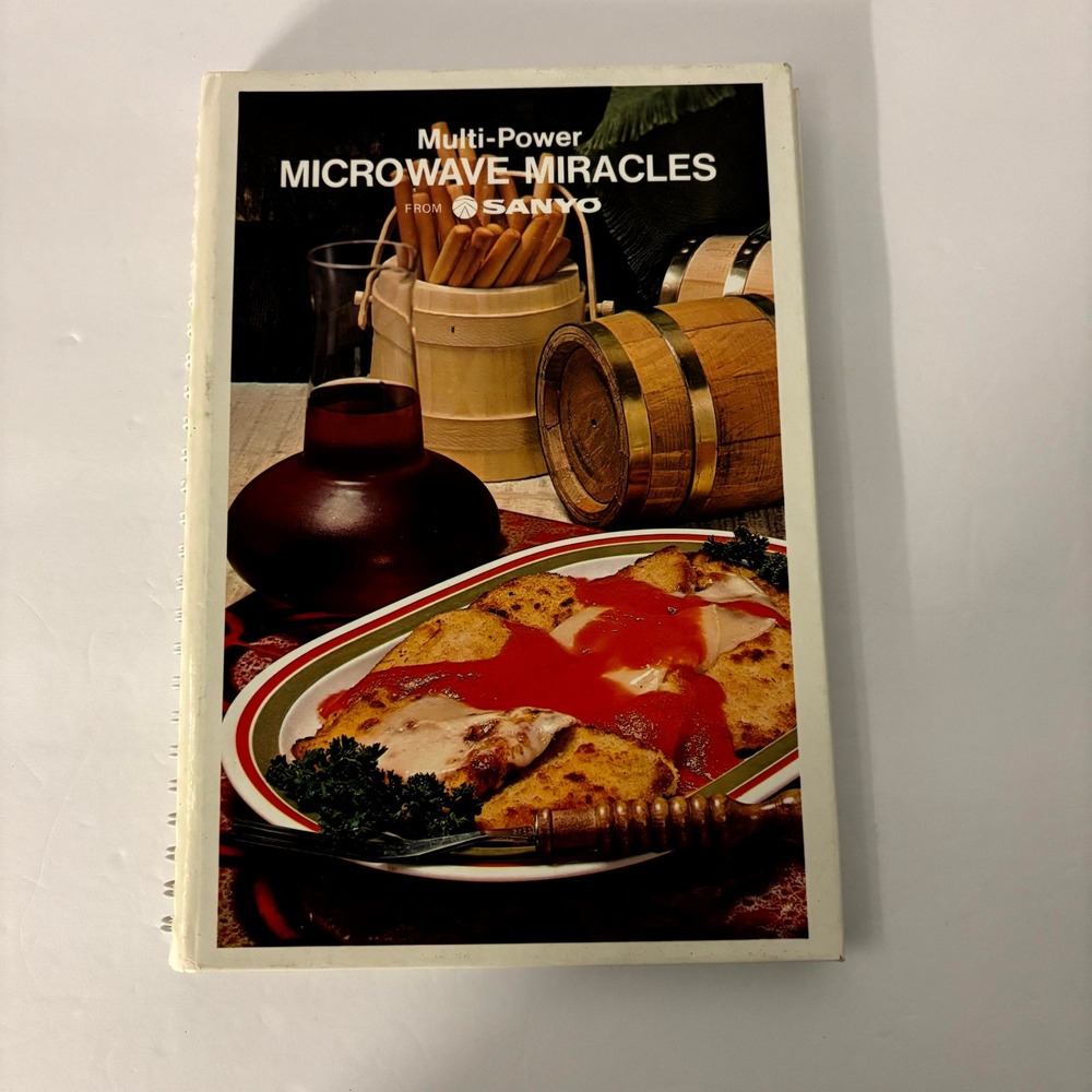 Vintage 1979 Sanyo Multi-Power Microwave Miracles Spiral Cookbook Recipes Book
